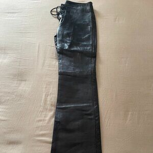 AMAZING Vintage Y2K SWANN by Antonia Rovira Lace Up Leather Pants S